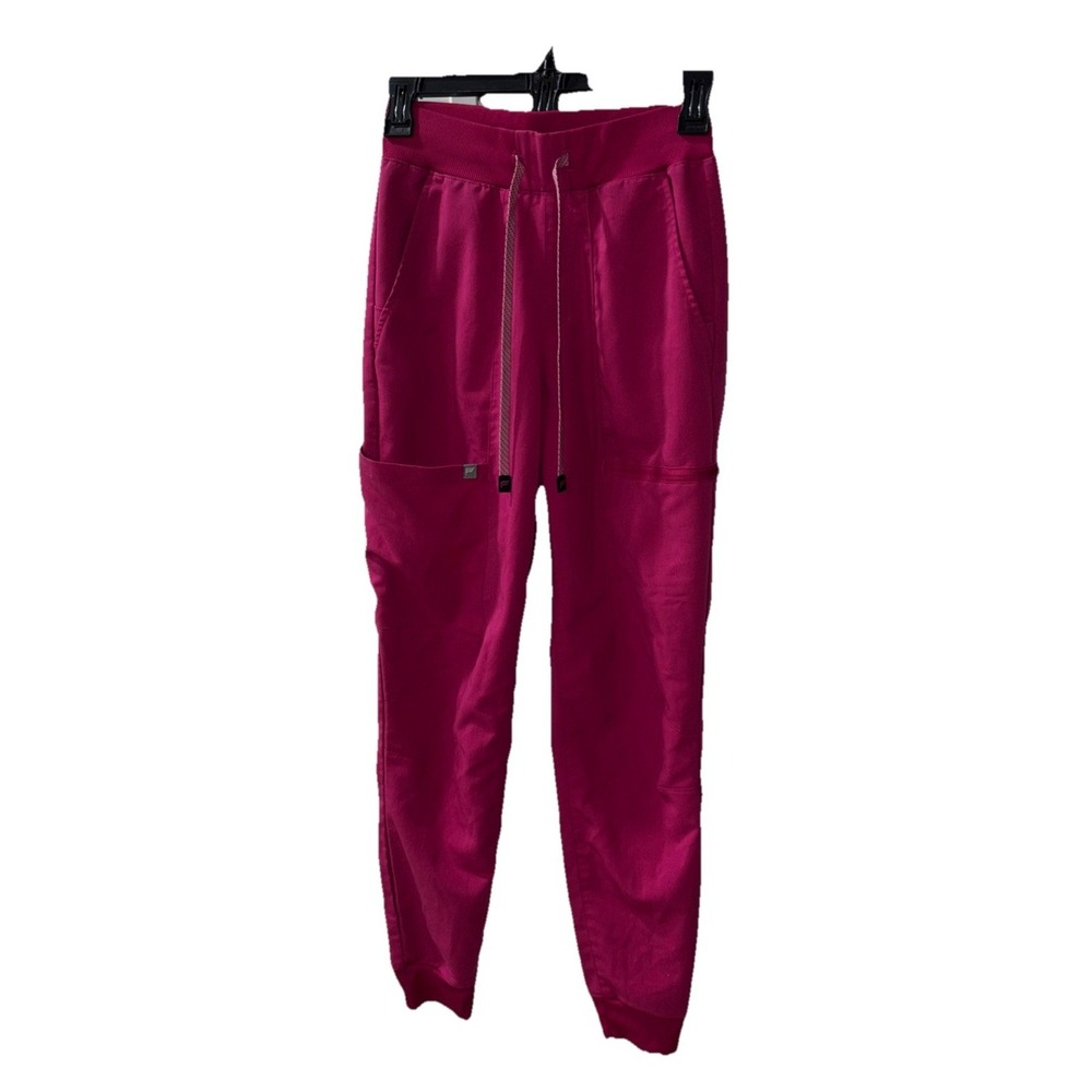 Fabletics Women Scrub Pants L Pink High Rise On Call Cargo Jogger Zipper  XXS-S